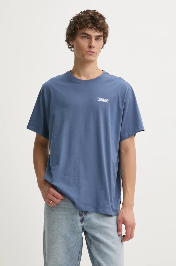 Ρούχα Levi's basic t-shirt ανδρικό βαμβακερό RELAXED FIT TEE 16143 μπλε