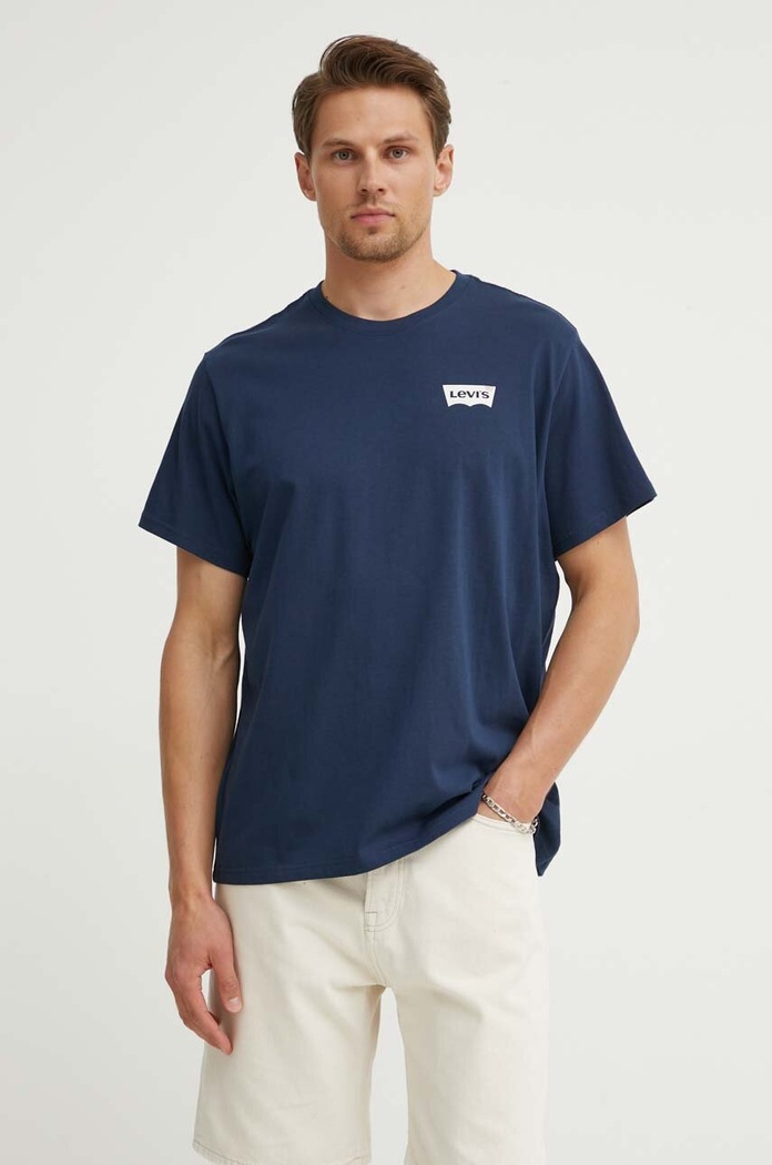 Ρούχα Levi's basic t-shirt ανδρικό βαμβακερό RELAXED FIT TEE 16143 σκούρο μπλε