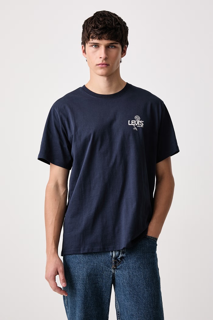 Oblečení Levi's Basic tričko pánské bavlněné RELAXED FIT TEE 16143 námořnická modř