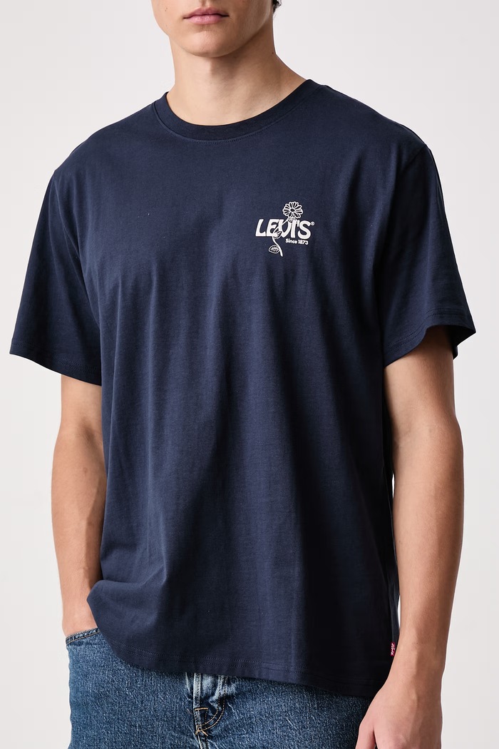 Levi's T-shirt basic męski bawełniany RELAXED FIT TEE 16143 granatowy SS26