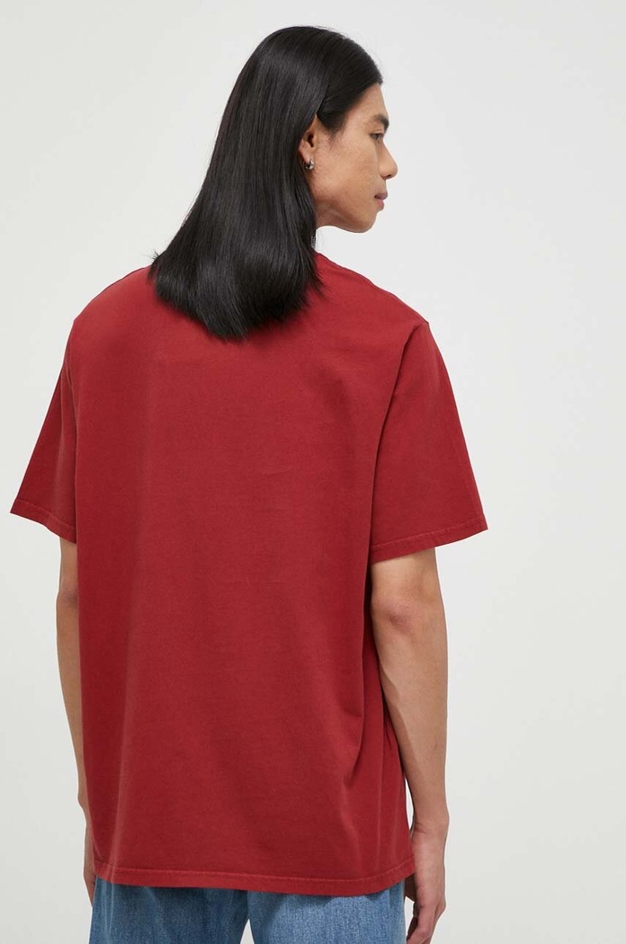 Ρούχα Levi's basic t-shirt ανδρικό βαμβακερό RELAXED FIT TEE 16143 μπορντό