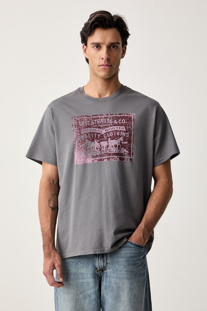 Levi's T-shirt basic męski bawełniany RELAXED FIT TEE szary 16143
