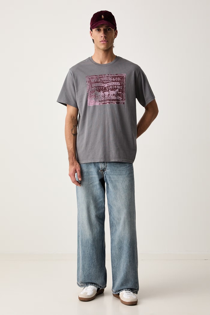 Levi's T-shirt basic męski bawełniany RELAXED FIT TEE 16143 szary SS26