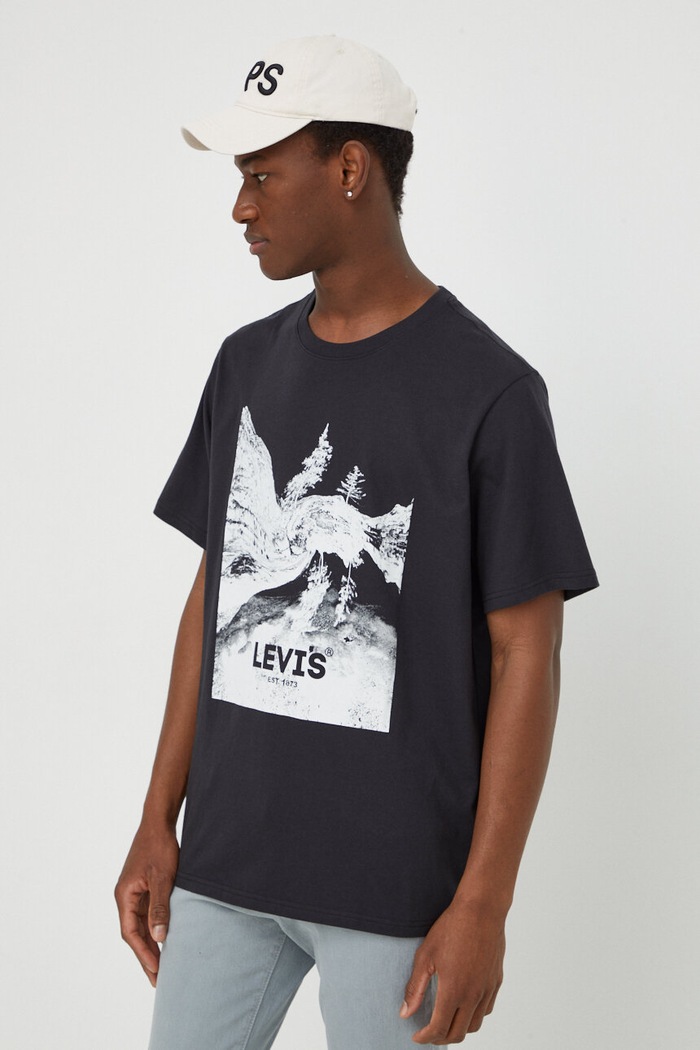 Levi's basic tričko pánske bavlnené RELAXED FIT TEE relaxed čierna 16143