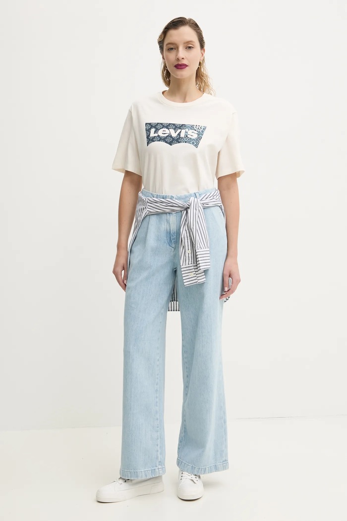Bavlněné tričko Levi's 22491 béžová AA00