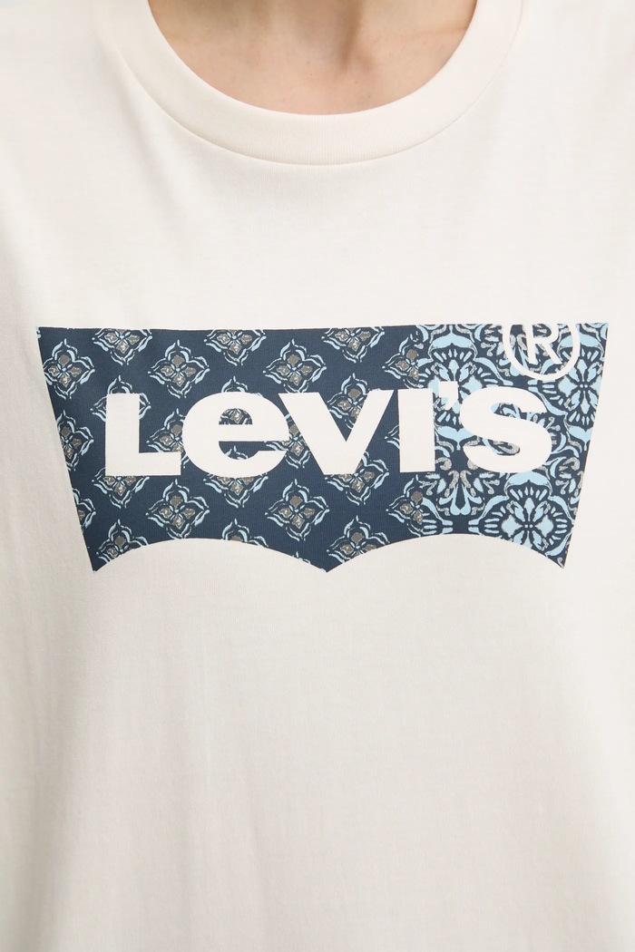 Bavlněné tričko Levi's 22491 béžová