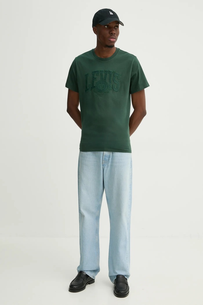 Bavlněné tričko Levi's 22491 zelená AA00
