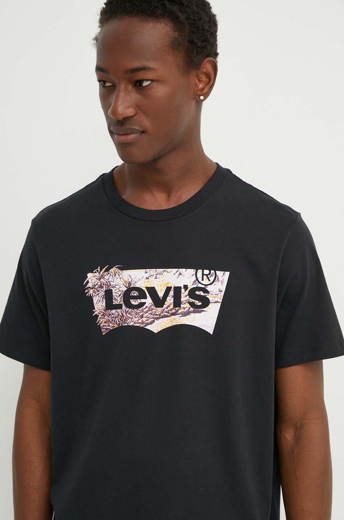 Bavlnené tričko Levi's čierna 22491