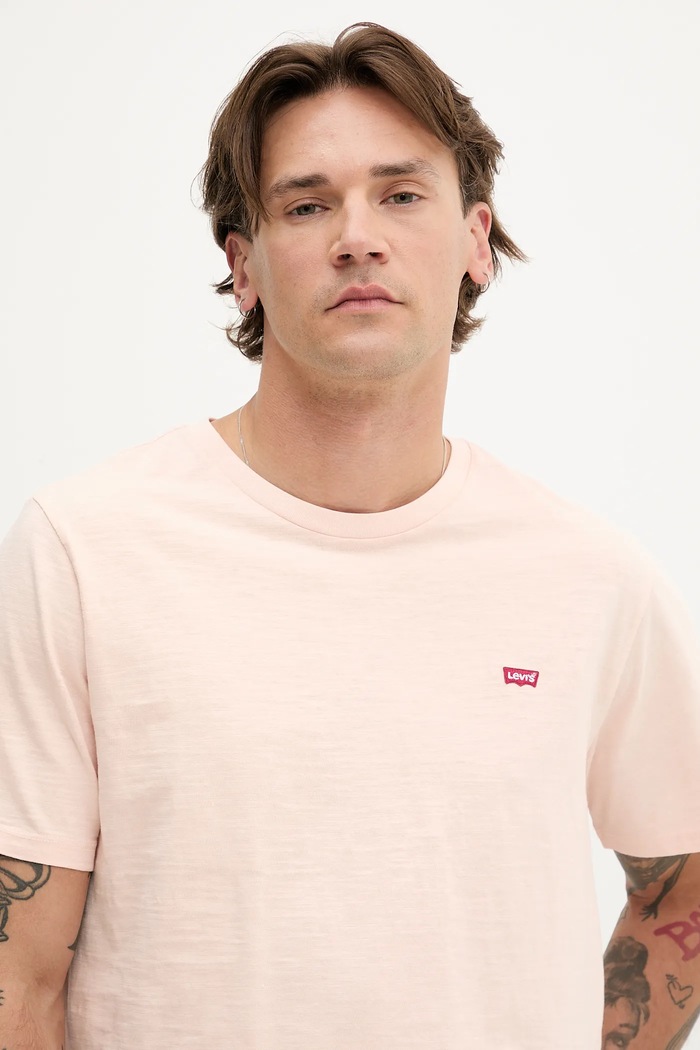Pamučna majica Levi's bež 56605