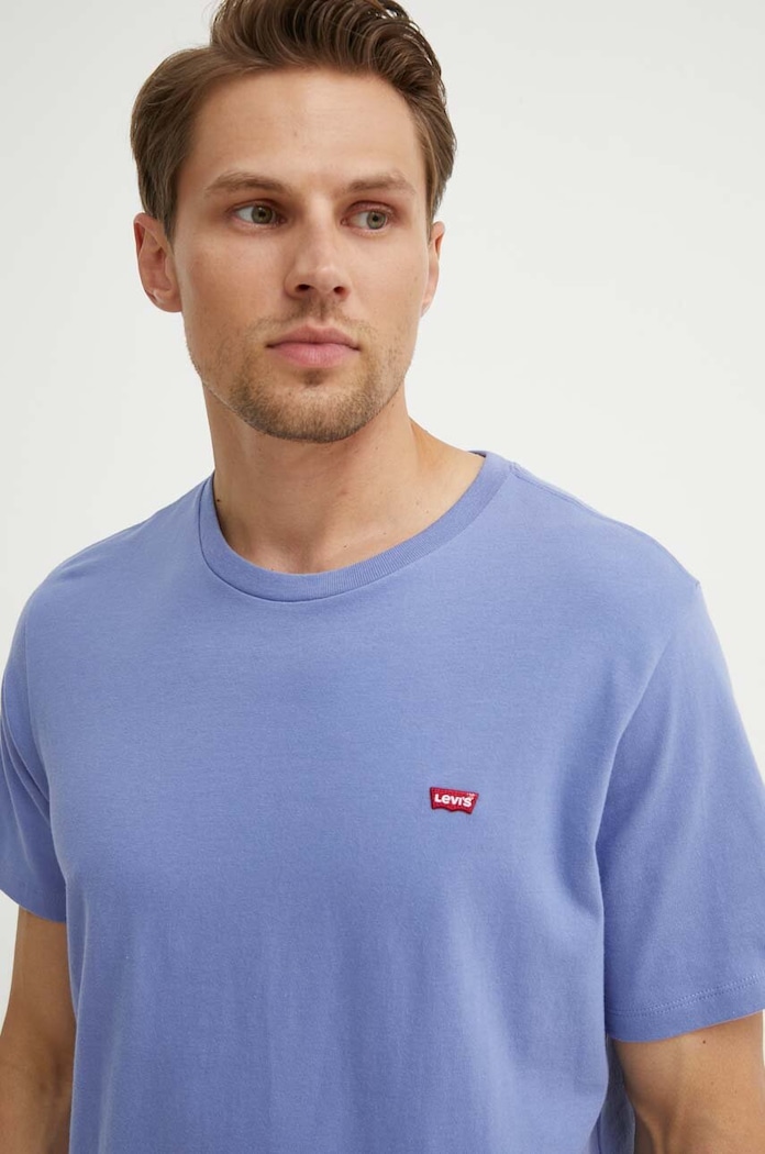 Bavlněné tričko Levi's fialová 56605