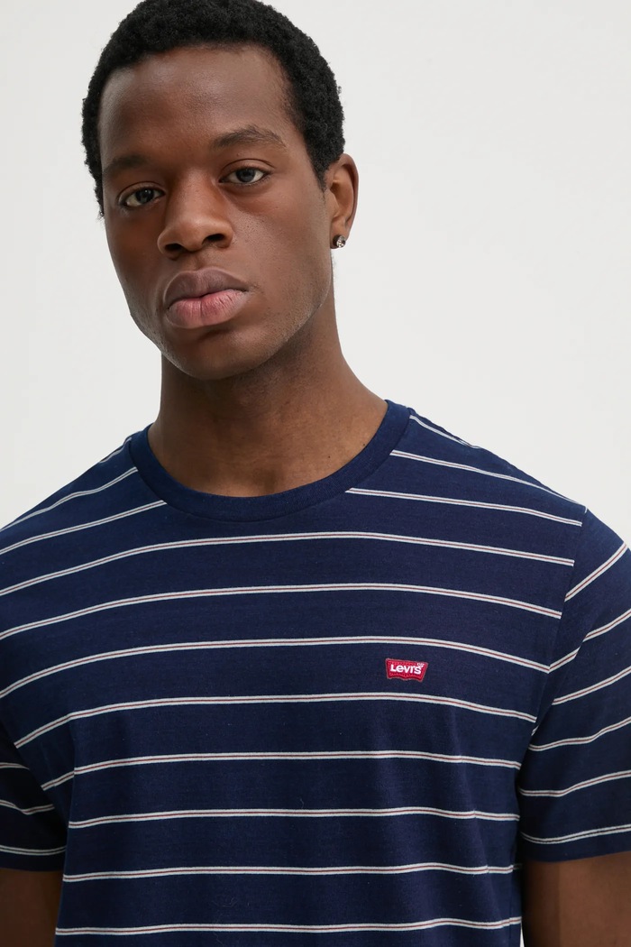 Βαμβακερό μπλουζάκι Levi's 56605 σκούρο μπλε