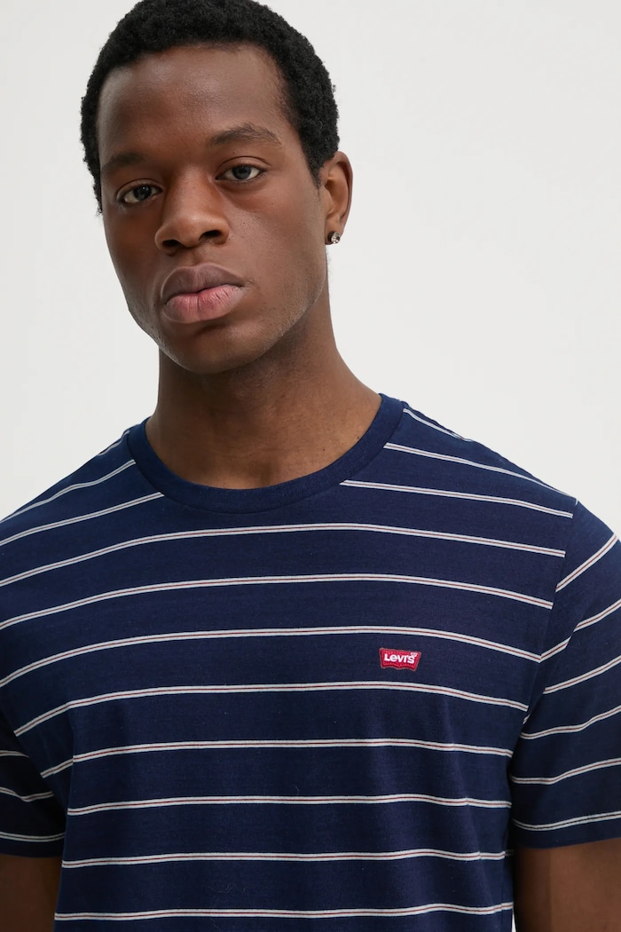 Βαμβακερό μπλουζάκι Levi's 56605 σκούρο μπλε