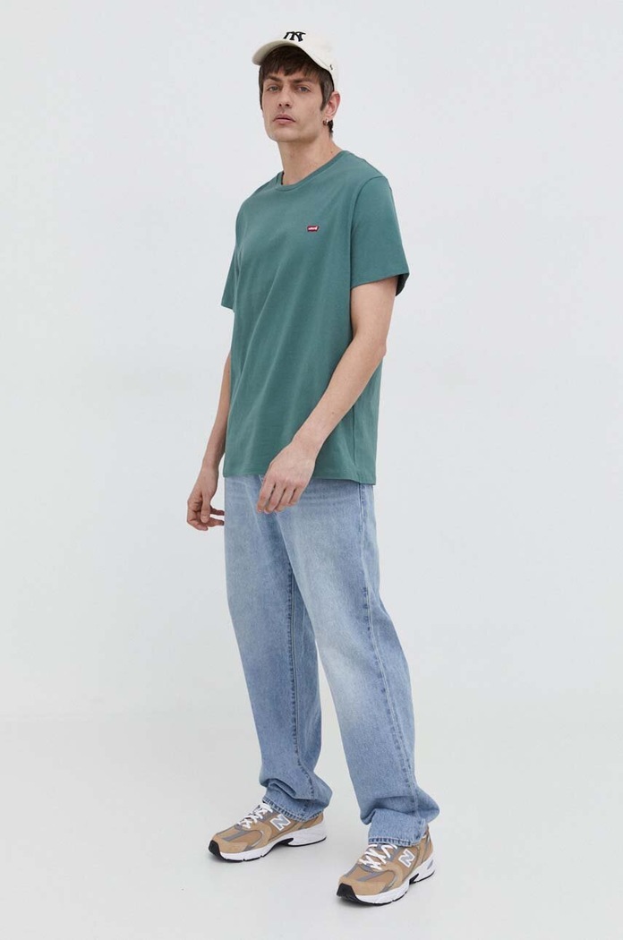 Bavlněné tričko Levi's 56605 zelená AA00