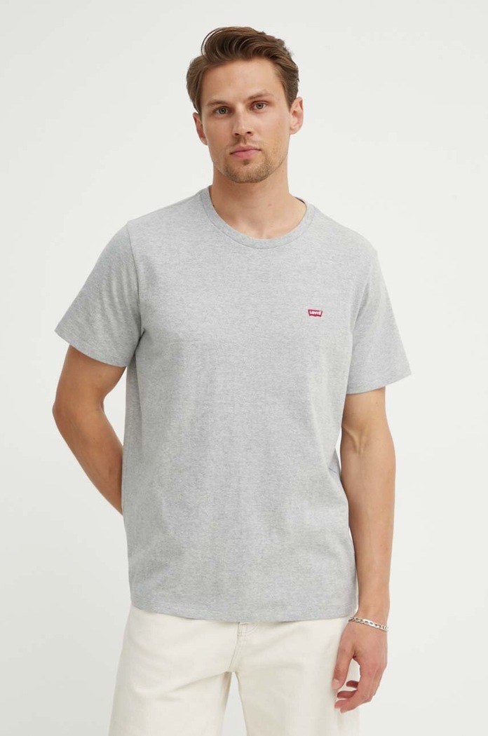 Βαμβακερό μπλουζάκι Levi's γκρί 56605