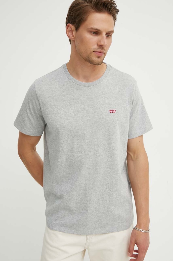 Βαμβακερό μπλουζάκι Levi's γκρί 56605