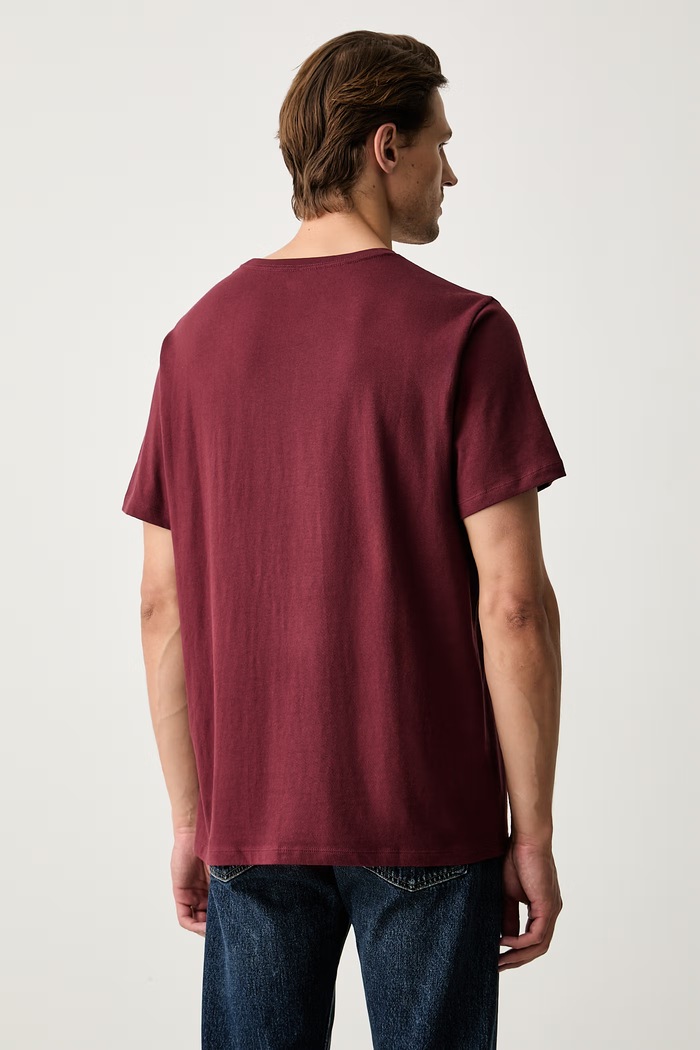 Odzież Levi's T-shirt męski bawełniany SS ORIGINAL HM TEE 56605 bordowy