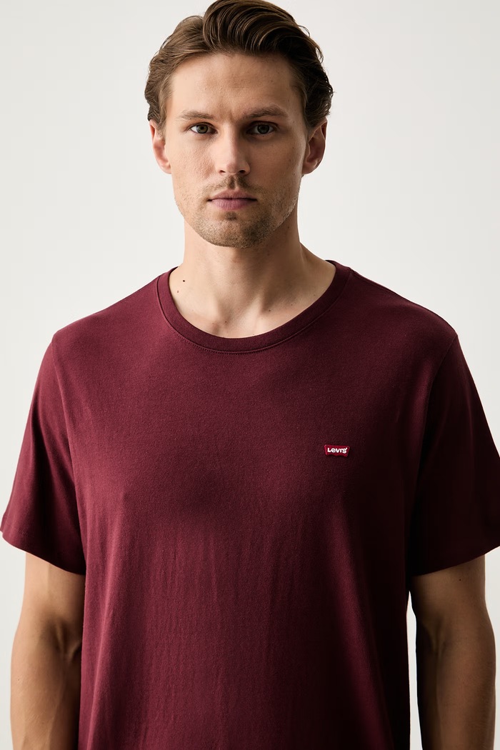 Levi's T-shirt męski bawełniany SS ORIGINAL HM TEE bordowy 56605