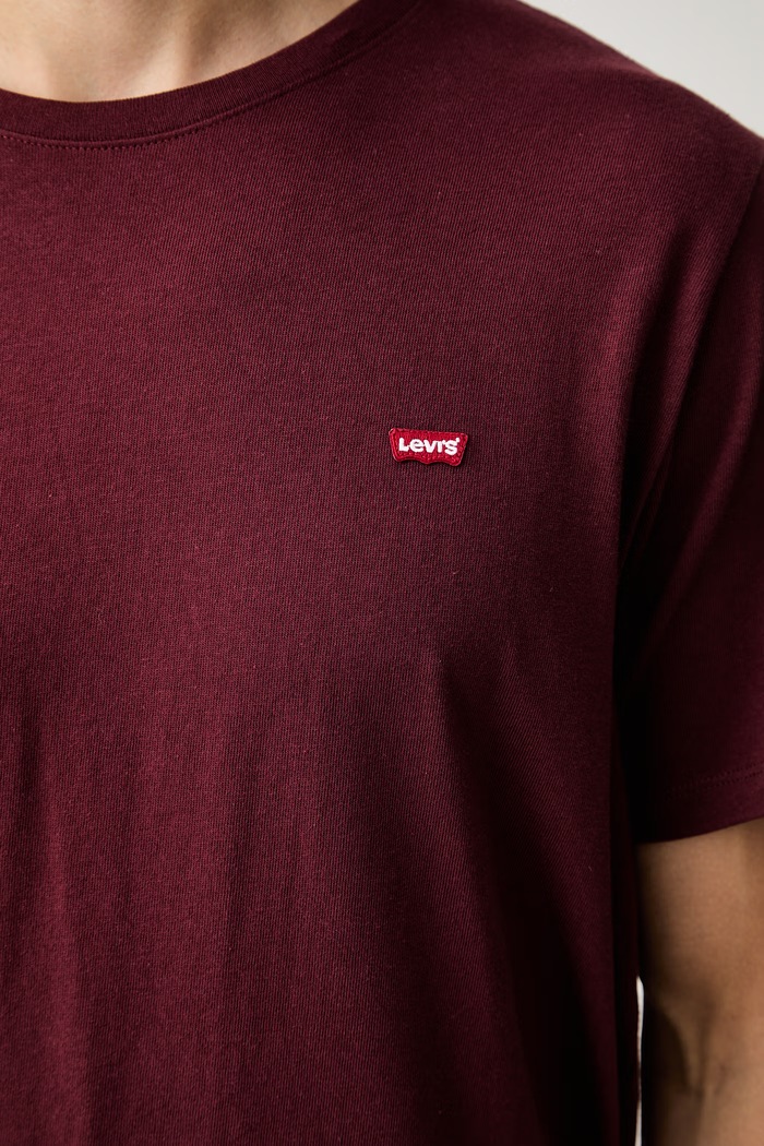 Levi's T-shirt męski bawełniany SS ORIGINAL HM TEE 56605 bordowy