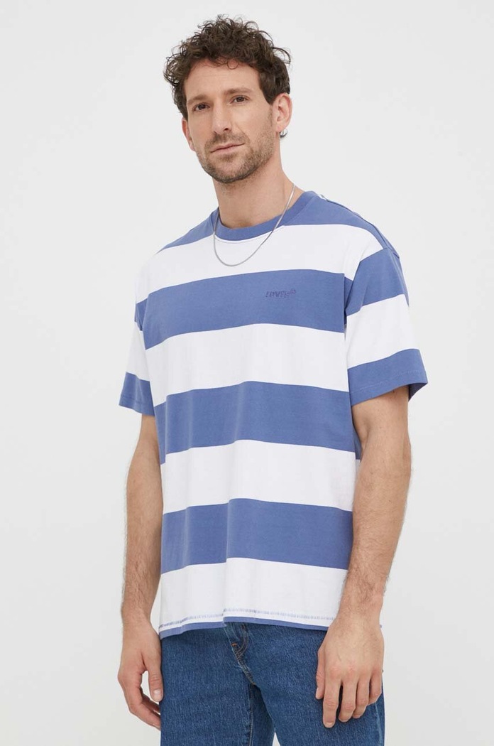 Levi's tricou pentru bărbați din bumbac RED TAB VINTAGE cu modele albastru A0637