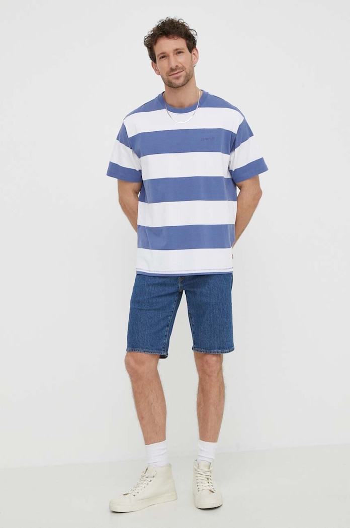 Levi's tricou pentru bărbați din bumbac RED TAB VINTAGE A0637 albastru AA00