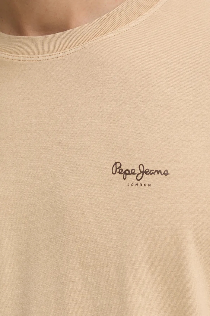 Bavlněné tričko Pepe Jeans Jacko PM508664 béžová
