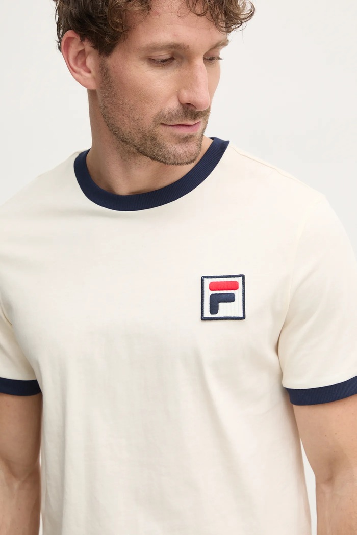 Fila t-shirt bawełniany beżowy FAM0641