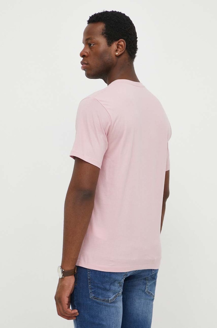 Odzież Pepe Jeans T-shirt męski bawełniany EGGO N PM508208 różowy