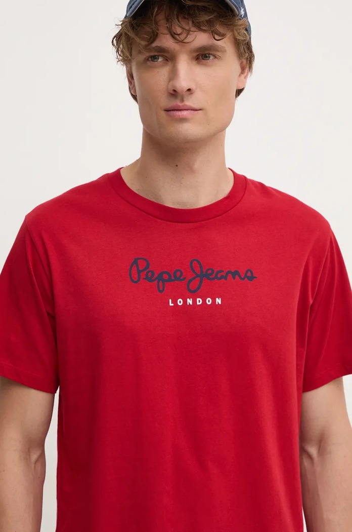 Pepe Jeans T-shirt męski bawełniany EGGO N czerwony PM508208