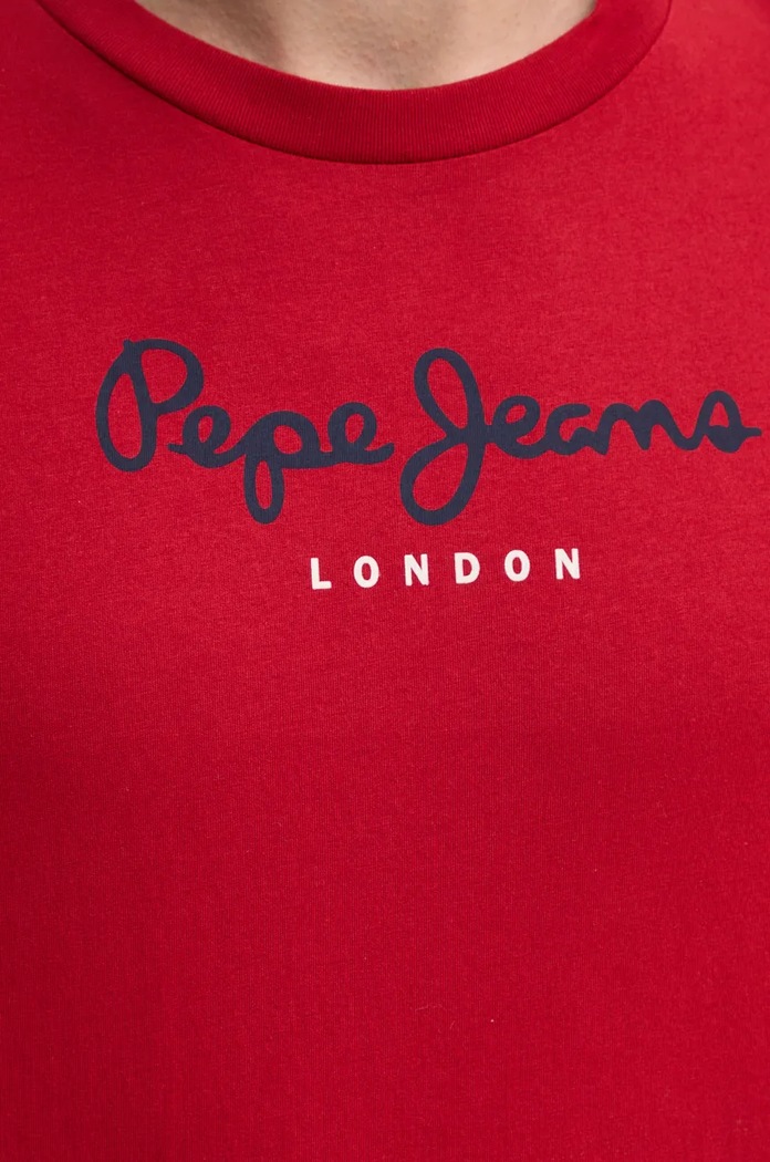 Pepe Jeans T-shirt męski bawełniany EGGO N PM508208 czerwony