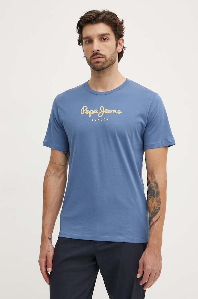 Pamučna majica Pepe Jeans Eggo N Planet friendly plava PM508208