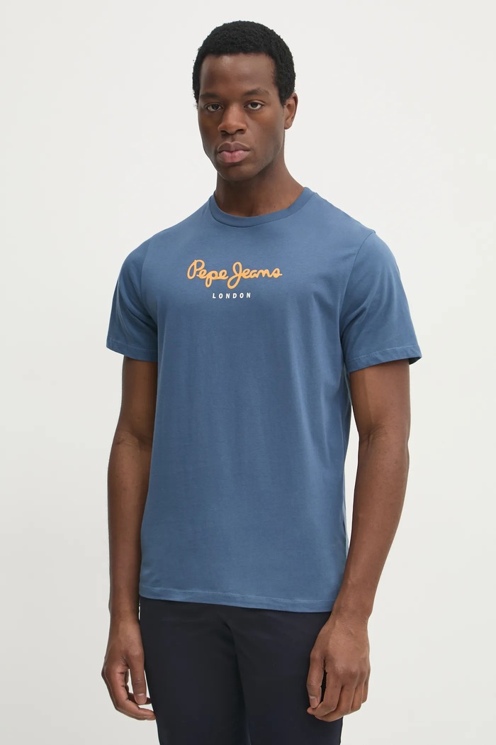 Pepe Jeans tricou din bumbac Eggo albastru PM508208