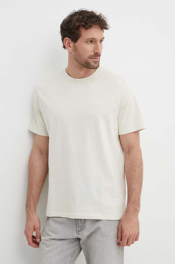 Pamučna majica Pepe Jeans Connor Planet friendly bež PM509206