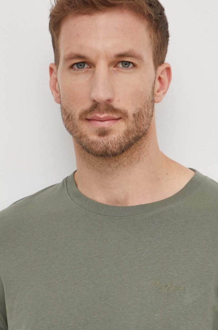 Pepe Jeans tricou din bumbac Connor verde PM509206