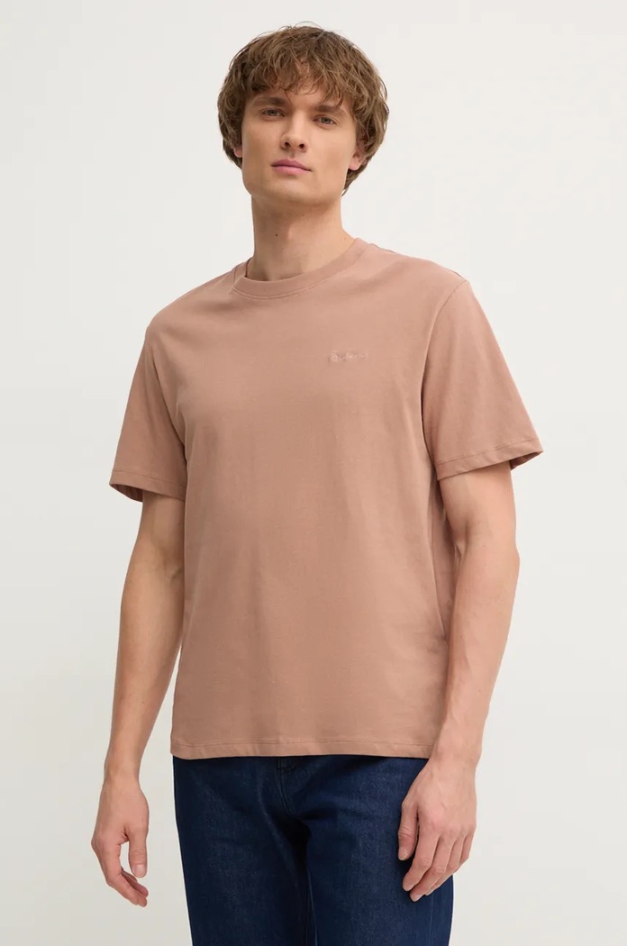 Pamučna majica Pepe Jeans Connor Planet friendly smeđa PM509206