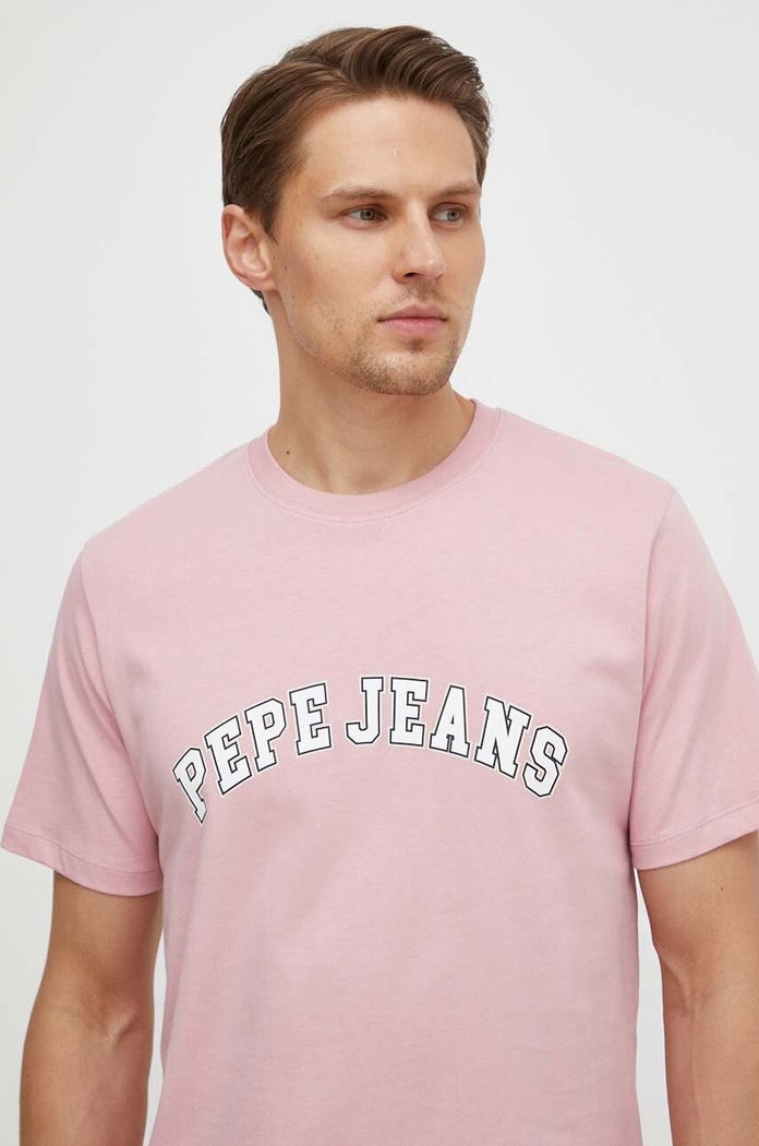 Pamučna majica Pepe Jeans CLEMENT roza PM509220