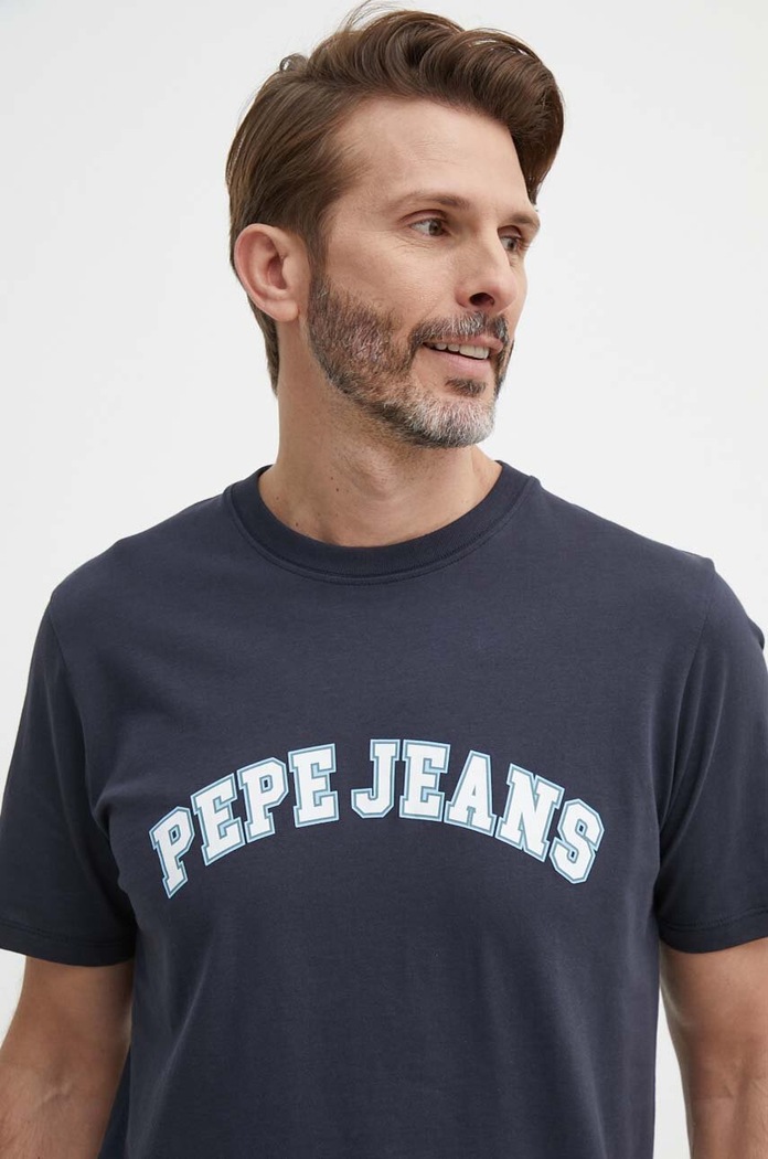 Pamučna majica Pepe Jeans CLEMENT mornarsko plava PM509220