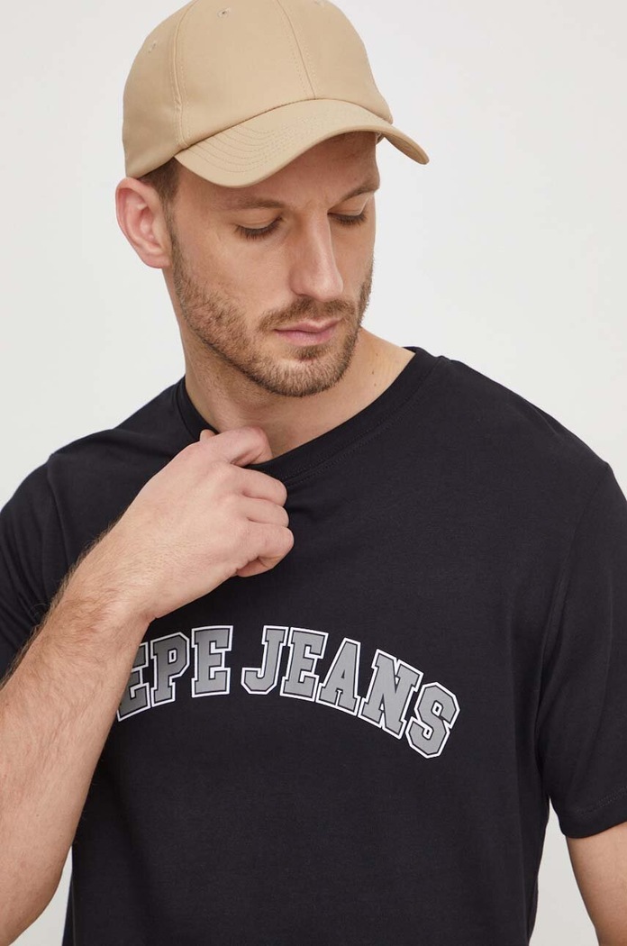 Bavlněné tričko Pepe Jeans CLEMENT černá PM509220