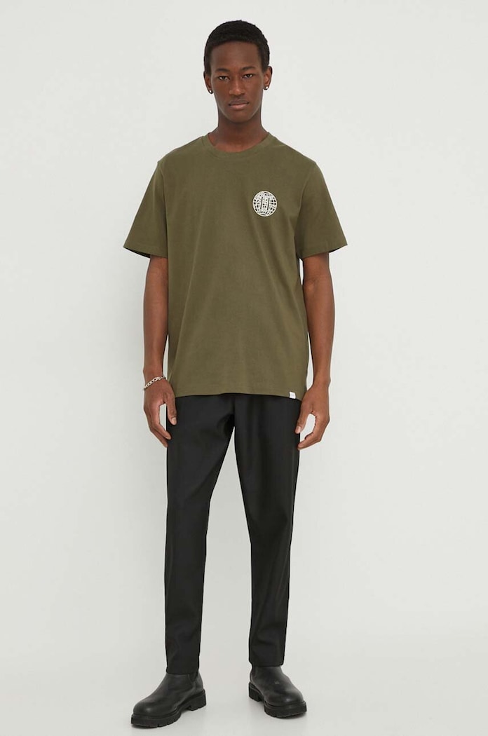 Les Deux t-shirt bawełniany LDM101164 zielony SS24