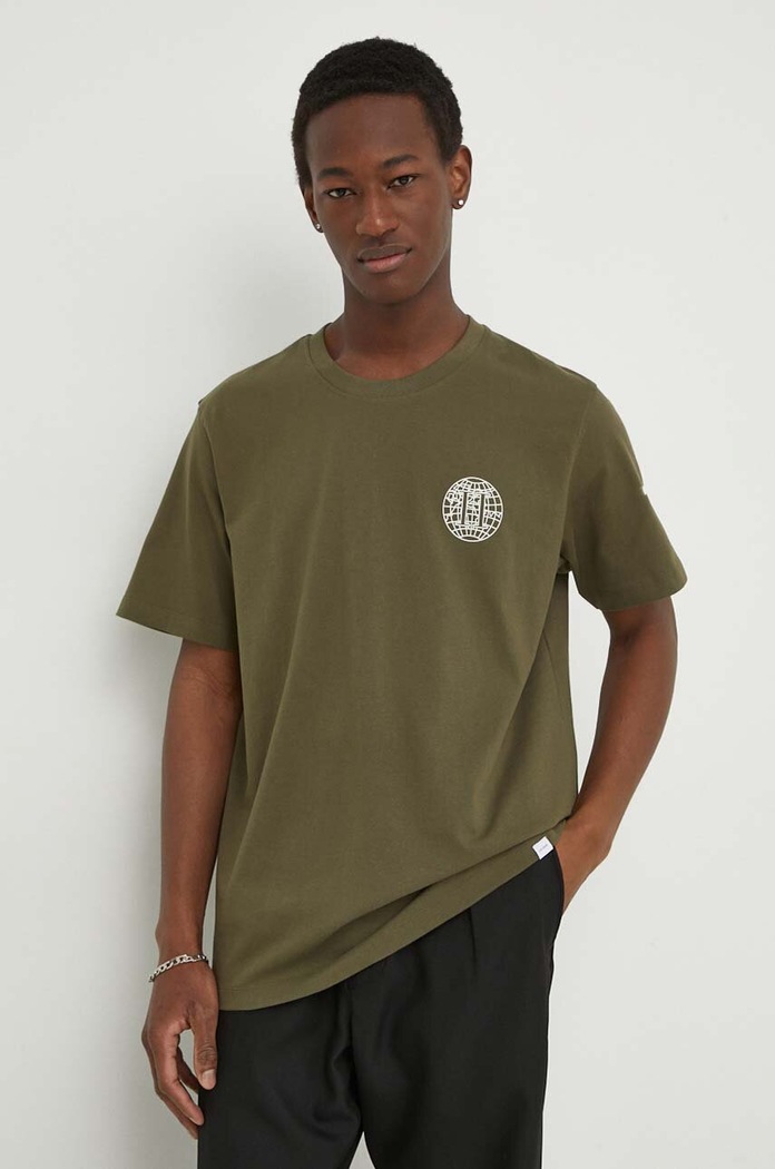 Les Deux t-shirt bawełniany zielony LDM101164
