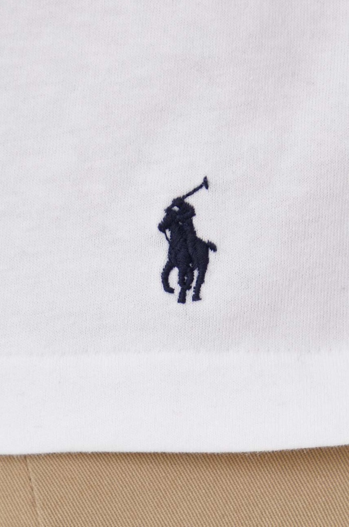 Βαμβακερό μπλουζάκι Polo Ralph Lauren λευκό 714931650