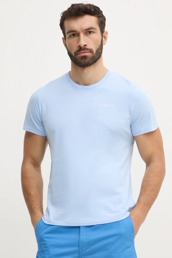 Βαμβακερό μπλουζάκι Polo Ralph Lauren κανονικό μπλε 714931650
