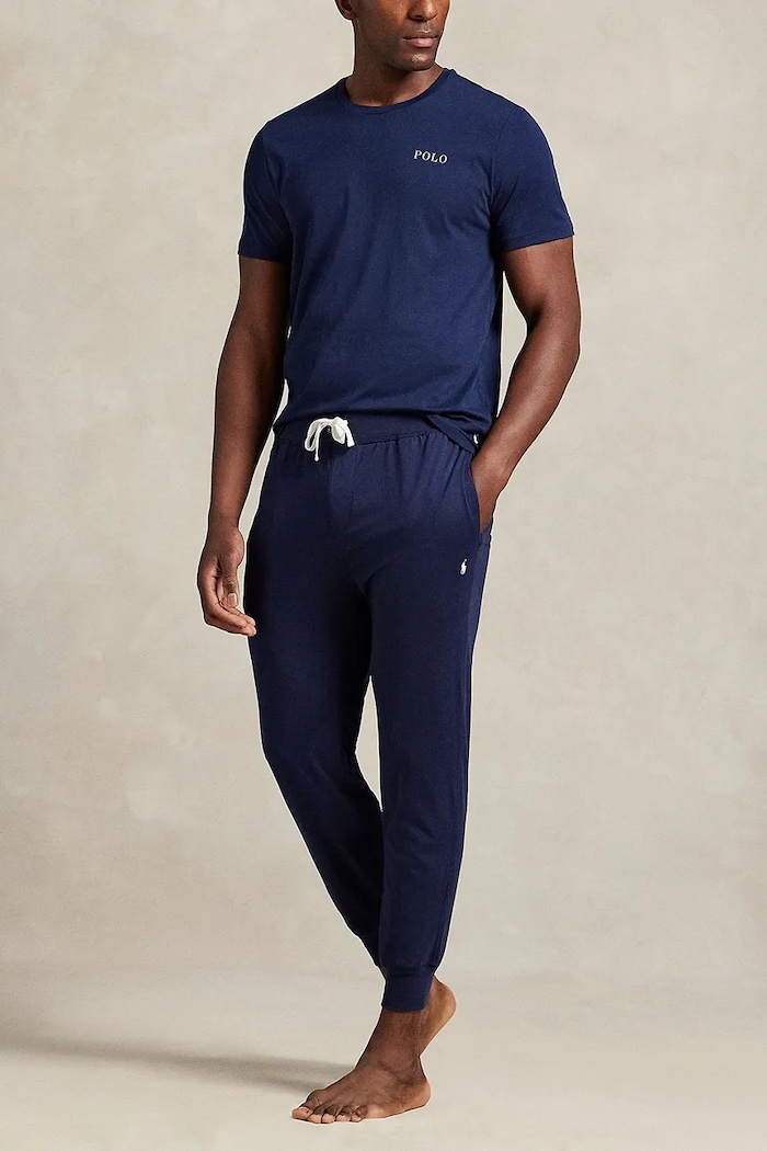 Одежда Хлопковая футболка Polo Ralph Lauren 714931650 тёмно-синий