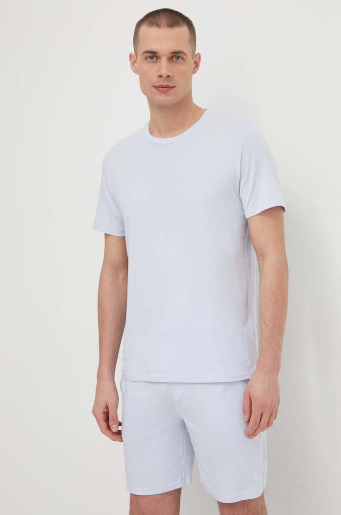 Homewear majica kratkih rukava Polo Ralph Lauren bez uzorka plava 714931651