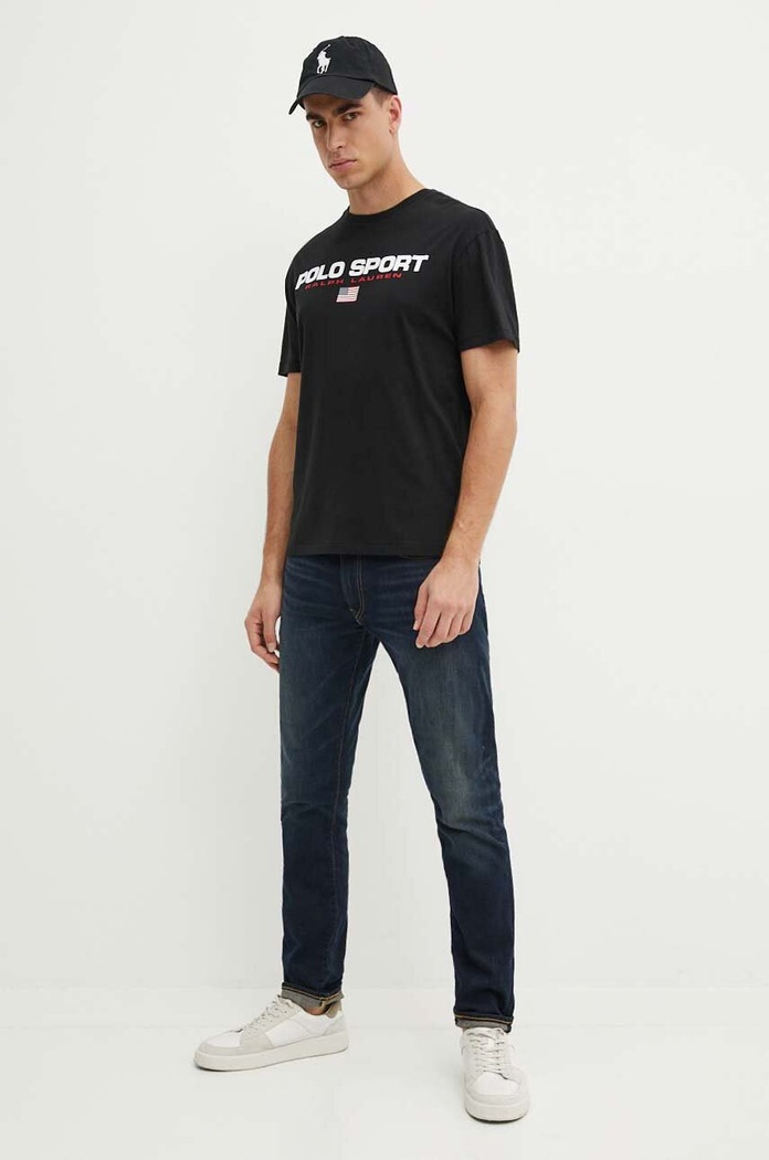 Polo Ralph Lauren t-shirt bawełniany 710750444 czarny AW24