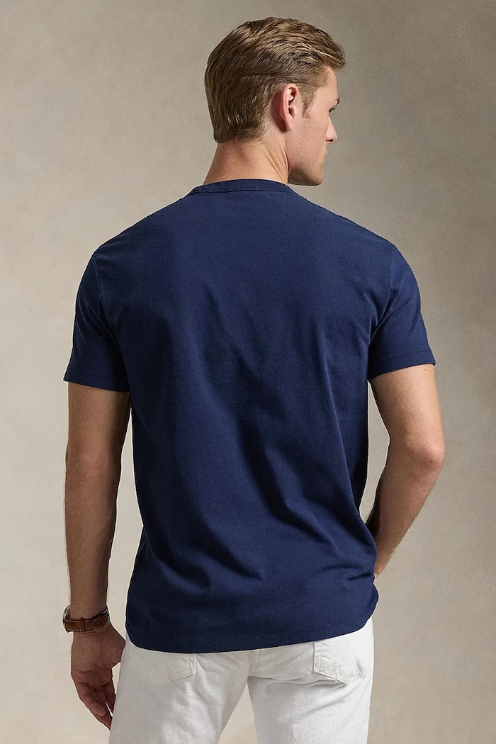 Бавовняна футболка Polo Ralph Lauren 710936509 темно-синій SS25