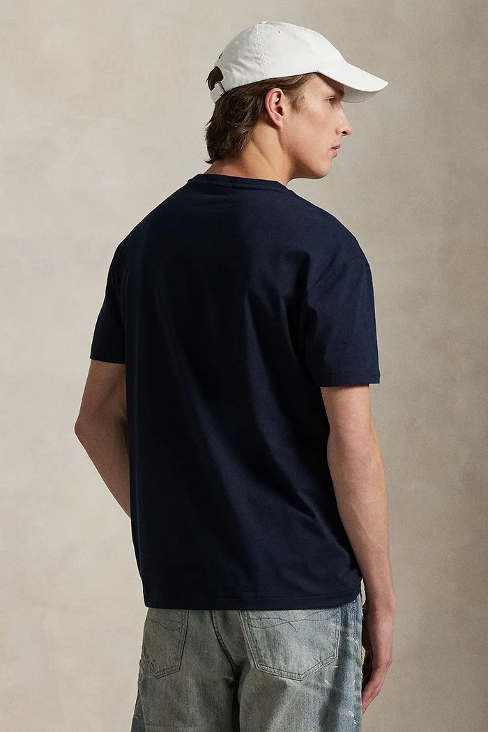 Bavlněné tričko Polo Ralph Lauren 710936585 námořnická modř SS25