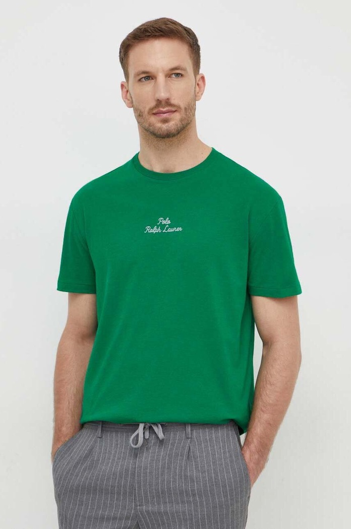 Bavlnené tričko Polo Ralph Lauren zelená 710936585