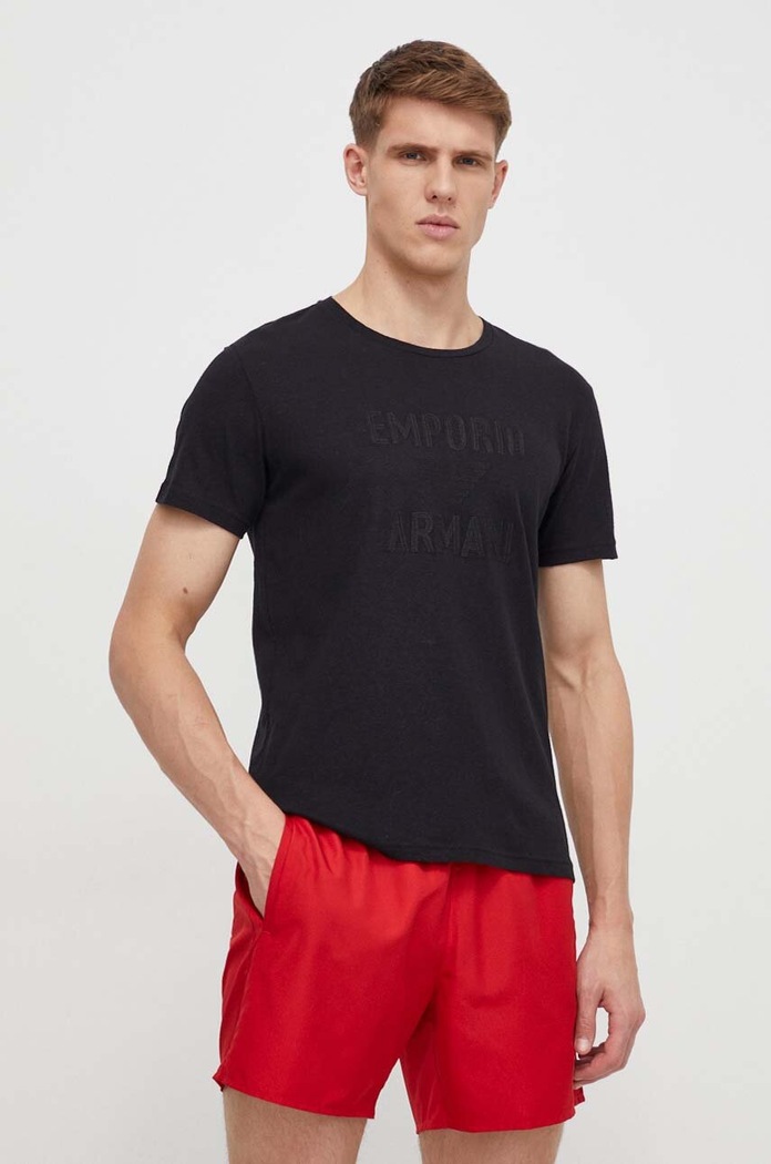 Tričko Emporio Armani Underwear 211818.4R485 černá SS24