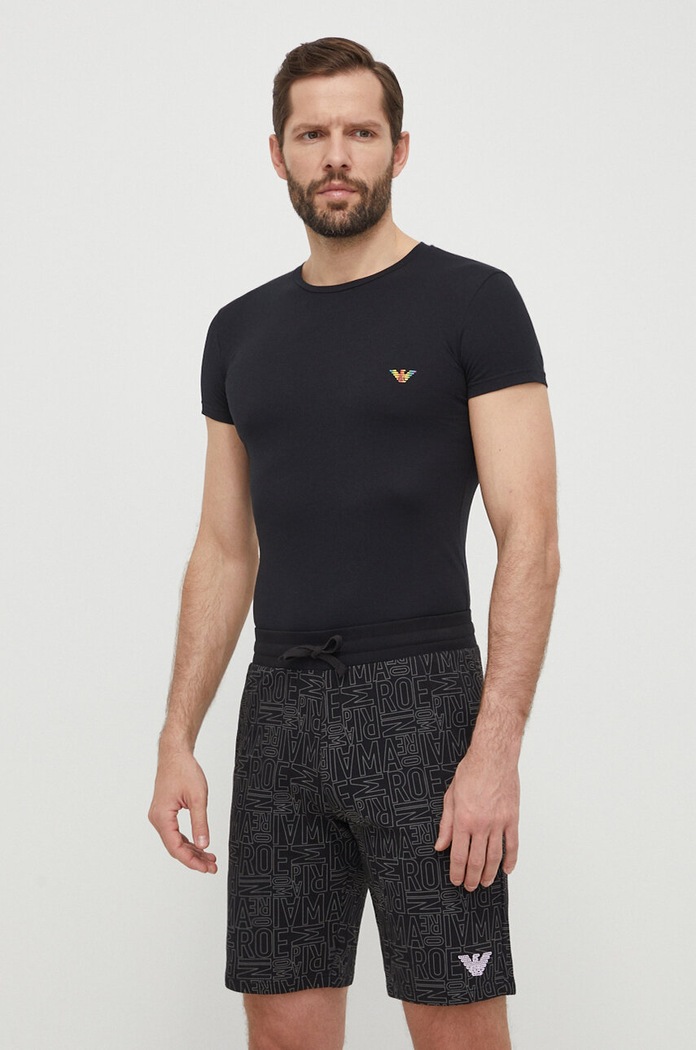 Emporio Armani Underwear t-shirt lounge z elastanem czarny 111035.4R513