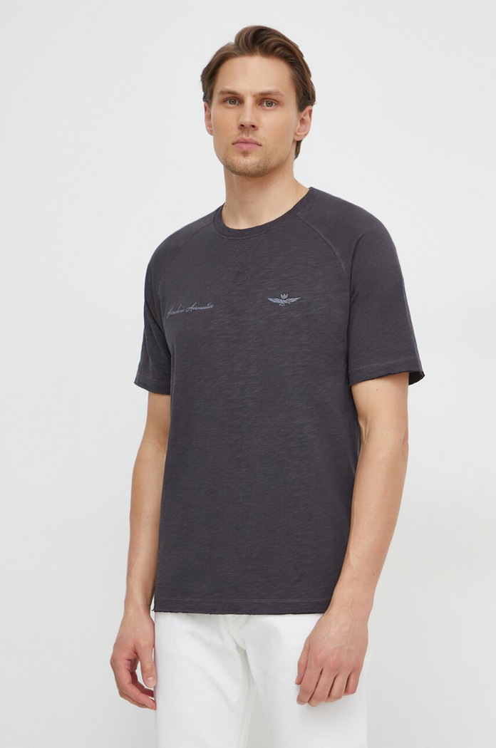 Aeronautica Militare t-shirt bawełniany bawełna szary TS2199J628